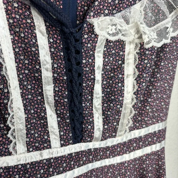GUNNE SAX by Jessica Vintage Rare Purple Floral Prairie Dress Size 13 Sleeveless - Picture 7 of 15